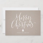 Cartes Pour Fêtes Annuelles kraft simple calligraphie manuscrite Noël (Devant)