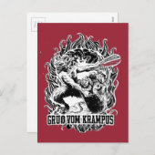 Cartes Pour Fêtes Annuelles Krampus Christmas (Devant / Derrière)