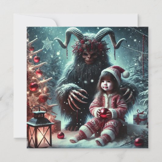 Cartes Pour Fêtes Annuelles Krampus de Noël (Devant)