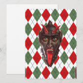 Cartes Pour Fêtes Annuelles krampus de Noël (Devant / Derrière)