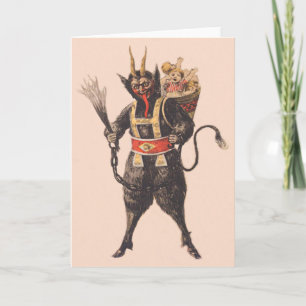 Cartes Pour Fêtes Annuelles Krampus enlève des enfants avec une badine