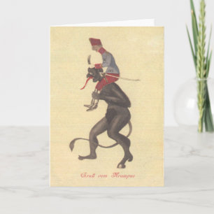 Cartes Pour Fêtes Annuelles Krampus enlève un adulte