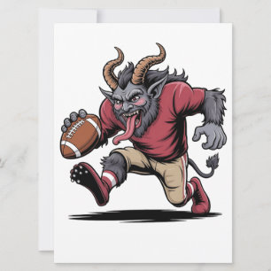 Cartes Pour Fêtes Annuelles Krampus Jouant au Football Noël Fitness Xmas 