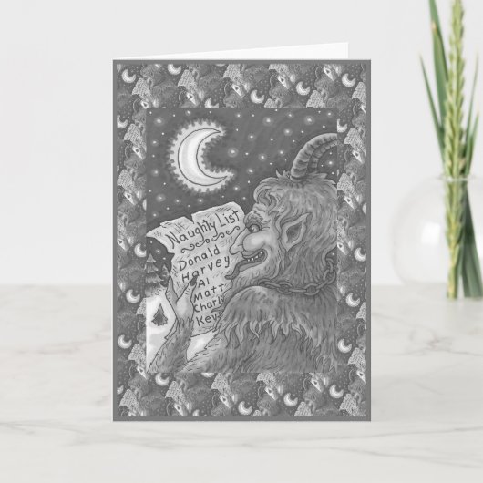 CARTES POUR FÊTES ANNUELLES KRAMPUS NAUGHTLIST, HISTOIRE DE NOËL CRAYANTE (Devant)