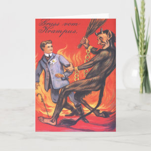Cartes Pour Fêtes Annuelles Krampus Punissant un Adulte