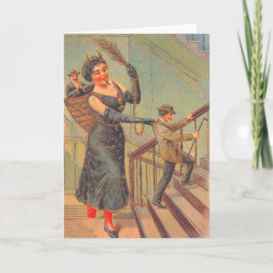 Cartes Pour Fêtes Annuelles Krampus punissant un mauvais homme