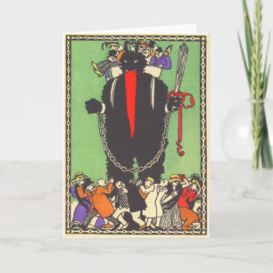 Cartes Pour Fêtes Annuelles Krampus rassemblant les mauvaises personnes