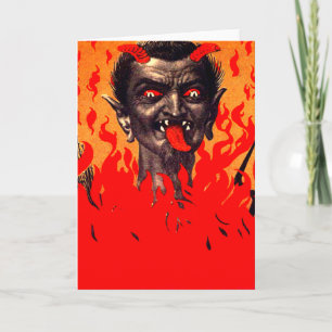 Cartes Pour Fêtes Annuelles Krampus sortant de l'enfer