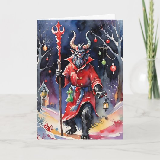 Cartes Pour Fêtes Annuelles Krampus Winter Solstice Yule (Devant)