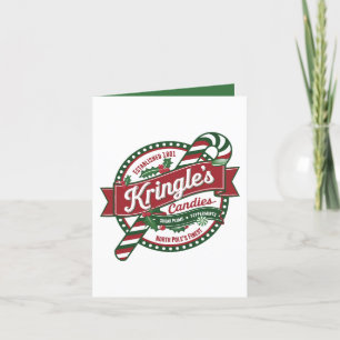 Cartes Pour Fêtes Annuelles Kringles société de bonbons Noël personnalisable