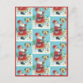 CARTES POUR FÊTES ANNUELLES KRIS KRINGLE ALIMENTER LES OISEAUX REDBIRÉS, NOËL (Devant)