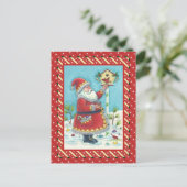 CARTES POUR FÊTES ANNUELLES KRIS KRINGLE ALIMENTER LES OISEAUX REDBIRÉS, NOËL (Debout devant)