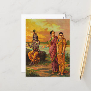 Cartes Pour Fêtes Annuelles Krishna déclare son amour pour Radha par Raja Ravi