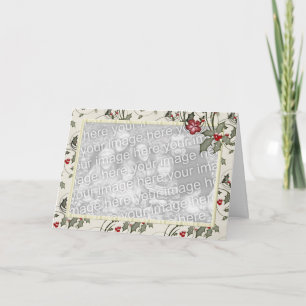 Cartes Pour Fêtes Annuelles KRW Country Holly et Ivory Stripes Photo