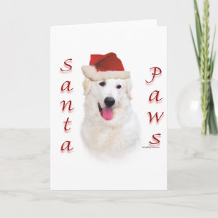 Cartes Pour Fêtes Annuelles Kuvasz Père Noël Paws