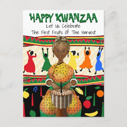 Cartes Pour Fêtes Annuelles Kwanzaa Afro-Américain (Devant)