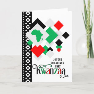 Cartes Pour Fêtes Annuelles Kwanzaa Bénédictions Joyeuses continent africain