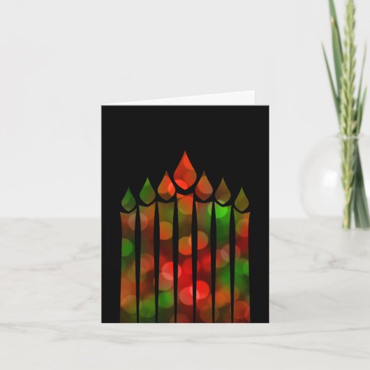 Cartes Pour Fêtes Annuelles Kwanzaa Bokeh Kinara (Devant)