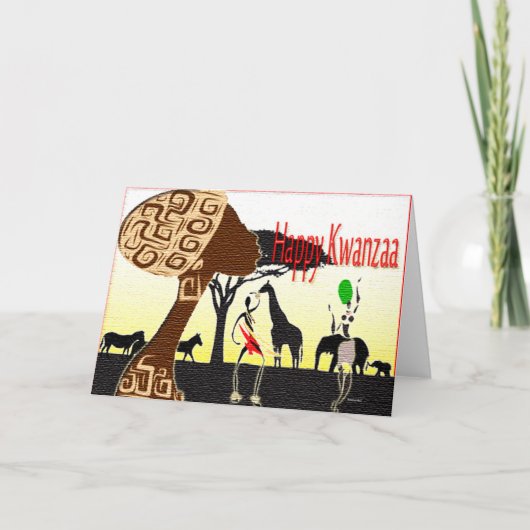 Cartes Pour Fêtes Annuelles Kwanzaa heureux (Devant)