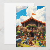 Cartes Pour Fêtes Annuelles L’arche de la joie de Noé (Devant / Derrière)