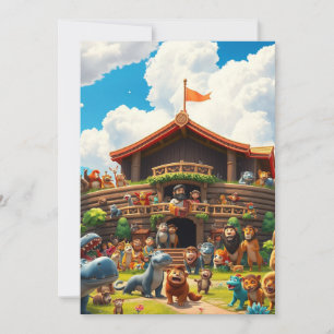 Cartes Pour Fêtes Annuelles L’arche de la joie de Noé