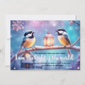 Cartes Pour Fêtes Annuelles La Bible de Jésus aux chickadees Noël chrétien (Devant)