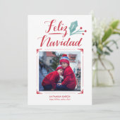 Cartes Pour Fêtes Annuelles La Caligrafía | Feliz Navidad d'Acuarela y (Debout devant)