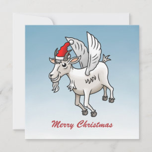 Cartes Pour Fêtes Annuelles La chèvre de Noël volante