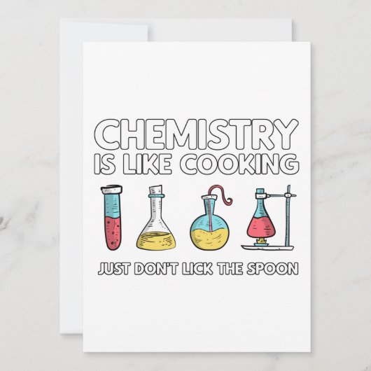 Cartes Pour Fêtes Annuelles La chimie est comme la Cuisine (Devant)