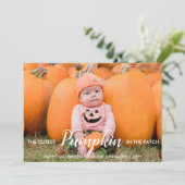 Cartes Pour Fêtes Annuelles La citrouille la plus mignonne de la parcelle d'Ha (Debout devant)