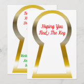 Cartes Pour Fêtes Annuelles La clé de Noël (Devant / Derrière)