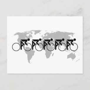 Cartes Pour Fêtes Annuelles La Course De Vélo N° 3 Noir Sur Blanc