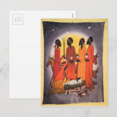 Cartes Pour Fêtes Annuelles La crèche de Noël africaine (Devant / Derrière)