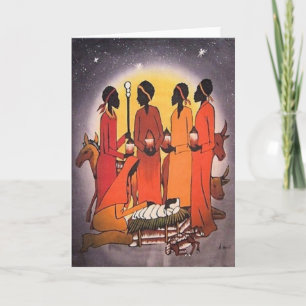 Cartes Pour Fêtes Annuelles La crèche de Noël africaine