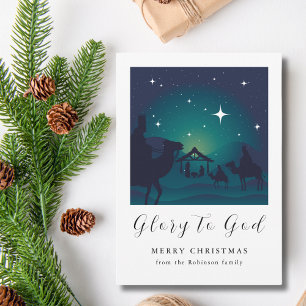 Cartes Pour Fêtes Annuelles La crèche de Noël Gloire à Dieu