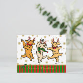 Cartes Pour Fêtes Annuelles La danse de Noël Golden Retrivers (Debout devant)