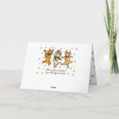 Cartes Pour Fêtes Annuelles La danse de Noël Golden Retrivers (Dos)