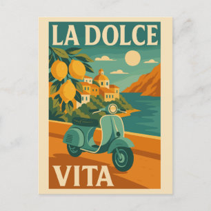 Cartes Pour Fêtes Annuelles La Dolce Vita - Retro Voyage de la côte italienne