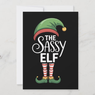 Cartes Pour Fêtes Annuelles La Famille de Noël de l'Elf Sassy Fêtes de fin d'a