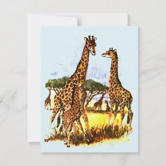 Cartes Pour Fêtes Annuelles La famille Giraffe - (Devant)