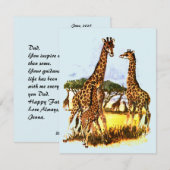 Cartes Pour Fêtes Annuelles La famille Giraffe - (Devant / Derrière)