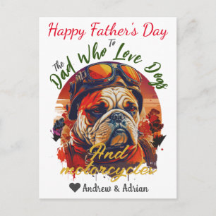 Cartes Pour Fêtes Annuelles la fête des pères, papa de chien, motos, simple mo