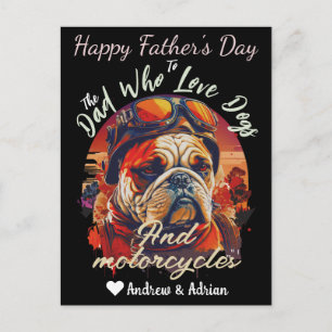Cartes Pour Fêtes Annuelles la fête des pères, papa de chien, motos, simple mo