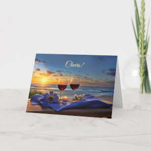 Cartes Pour Fêtes Annuelles La Fête des Pères Vin à la Plage Santé