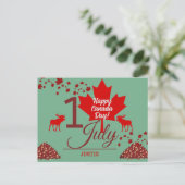Cartes Pour Fêtes Annuelles La Feuille d'érable du Canada, Joyeuse fête du Can (Debout devant)