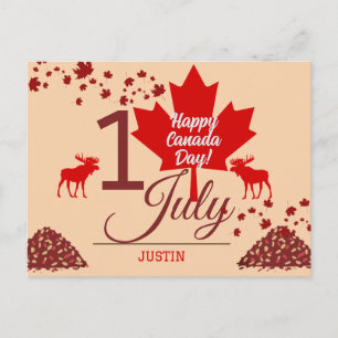 Cartes Pour Fêtes Annuelles La Feuille d'érable du Canada, Joyeuse fête du Can