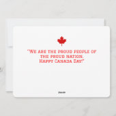 Cartes Pour Fêtes Annuelles La Feuille d'érable du Canada, Joyeuse fête du Can (Dos)