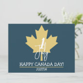 Cartes Pour Fêtes Annuelles La Feuille d'érable du Canada, Joyeuse fête du Can (Debout devant)