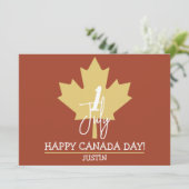 Cartes Pour Fêtes Annuelles La Feuille d'érable du Canada, Joyeuse fête du Can (Debout devant)