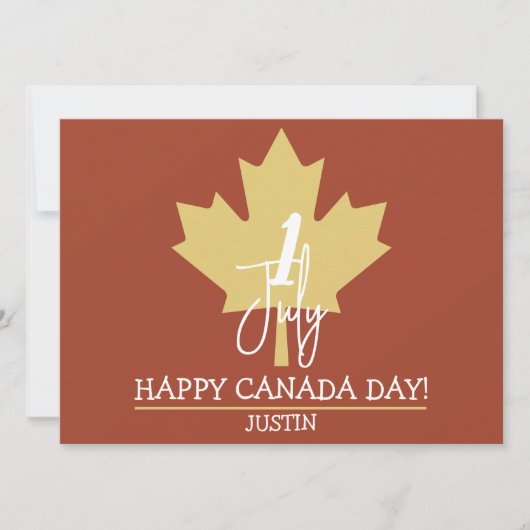 Cartes Pour Fêtes Annuelles La Feuille d'érable du Canada, Joyeuse fête du Can (Devant)